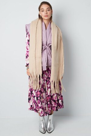 Warm winter scarf solid color lilac Polyester h5 Picture3